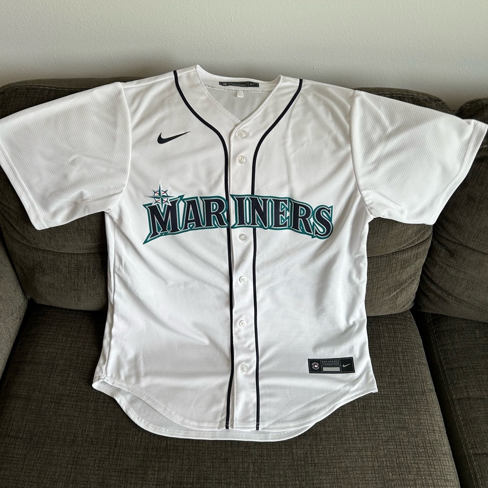 Nike Authentic Seattle Mariners MLB Baseball White Jersey Men’s Sz: M - Picture 1 of 5